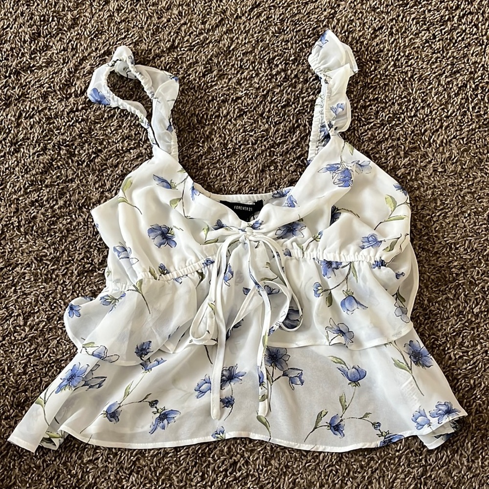 Tiered Floral Strap Top